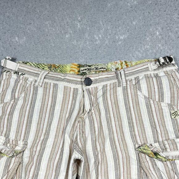 Miss Me Womens Size Large Multicolored Striped Cargo Bermuda Shorts 100% Cotton - Picture 2 of 15